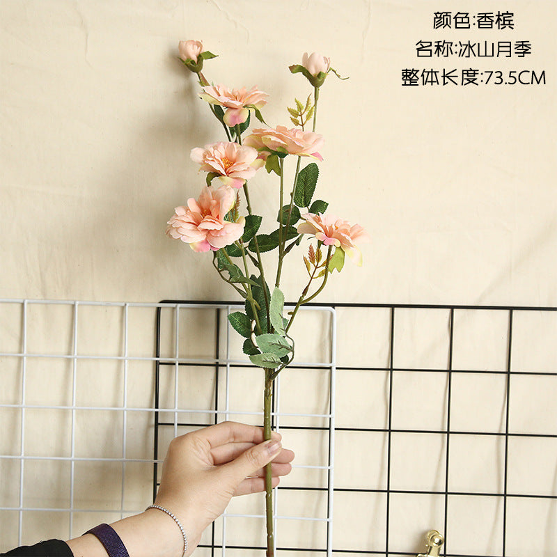 Silk chinese rose/artificial rose/Chinese artificial flowers best for home decoration, weddings, bouquet flowers, wall fake flowers, MW15188