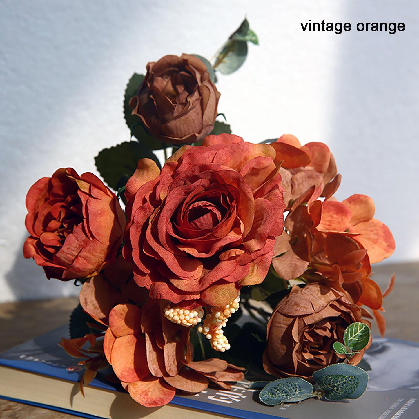 Silk Rose Bouquet, Silk Peony Bouquet, Rose Peony Bouquet, Rustic Rose Floral Arrangements, Home Decor, Bathroom Decor, Bouquet Gift for Her