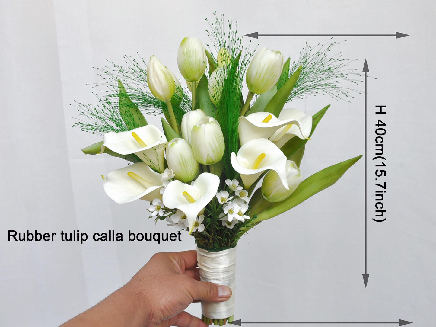 Elegant Rubber Tulip Flower Bouquet, Calla Lily Bridesmaid Bouquet, Rustic Tulip Wedding Bouquet, Tulip Floral Arrangements, Home Decor