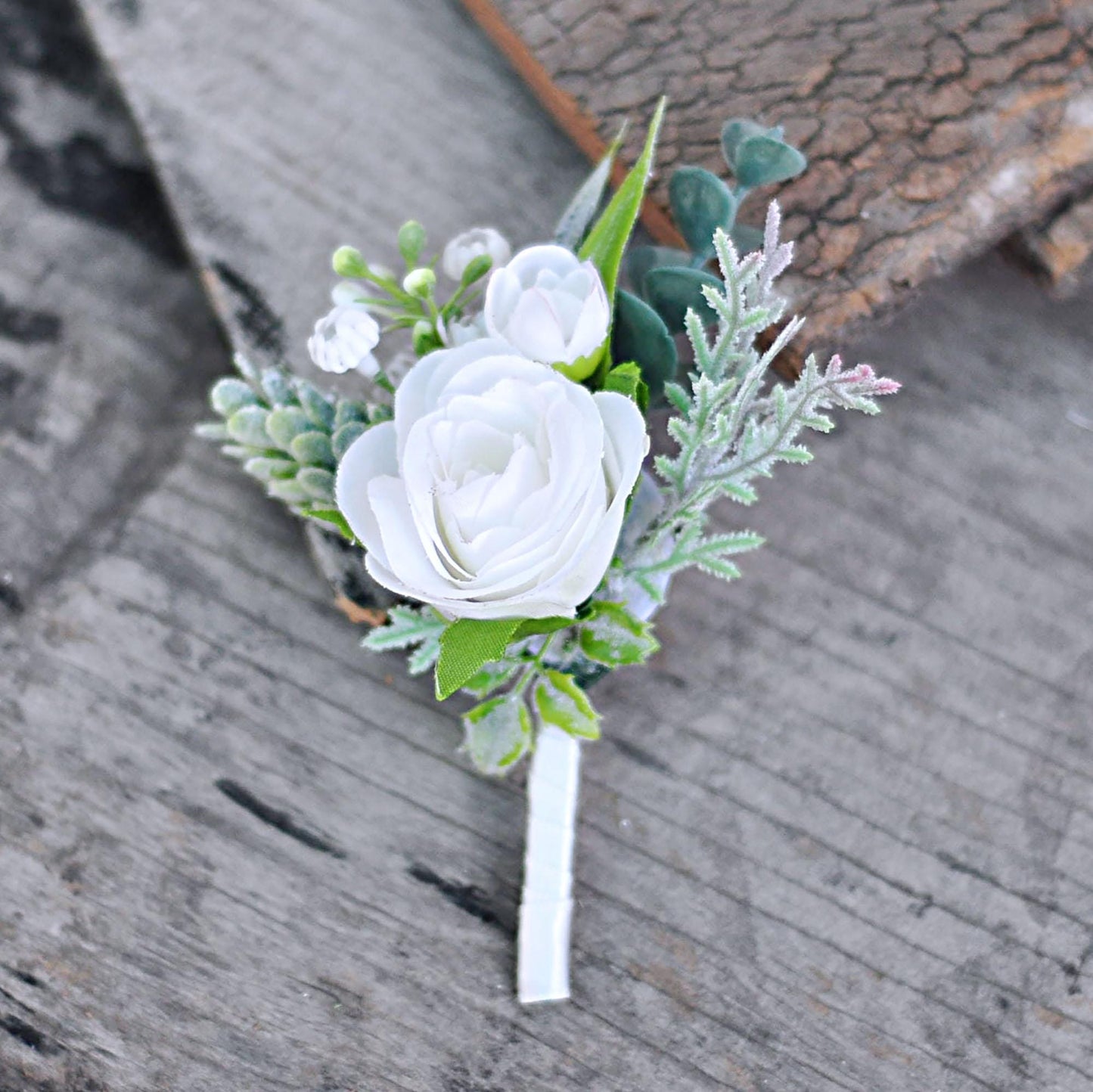 Personalized White Rose Pearl Bracelet Wrist Corsage Gift For Her Mom, Bridesmaid Wedding, Bridal Accessories, White Rose Boutonniere Prom