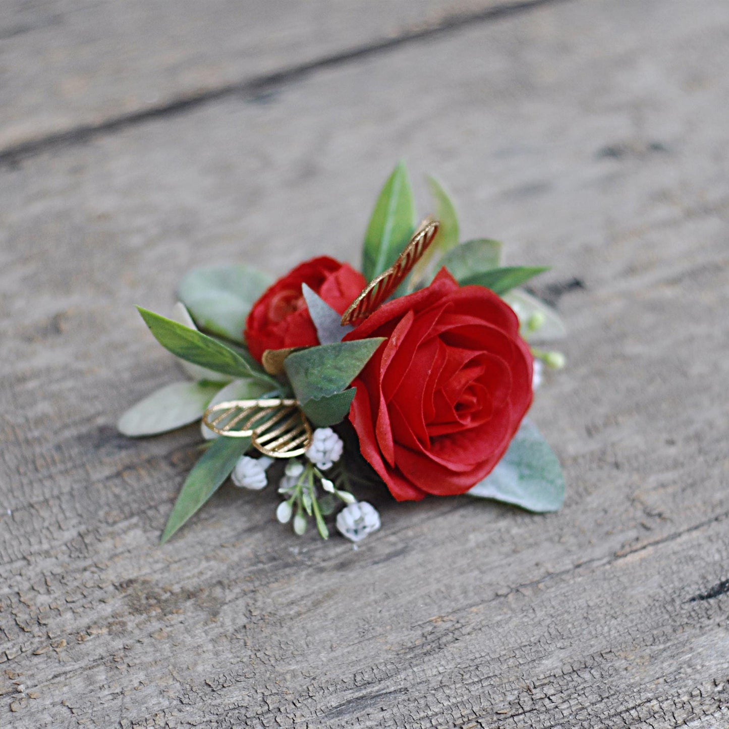 China Red Rose with heart Pearl Bracelet Wrist corsage gift for her Anniversary/Prom/Bridesmaid/Mom/Bridal accessories gift, cake topper