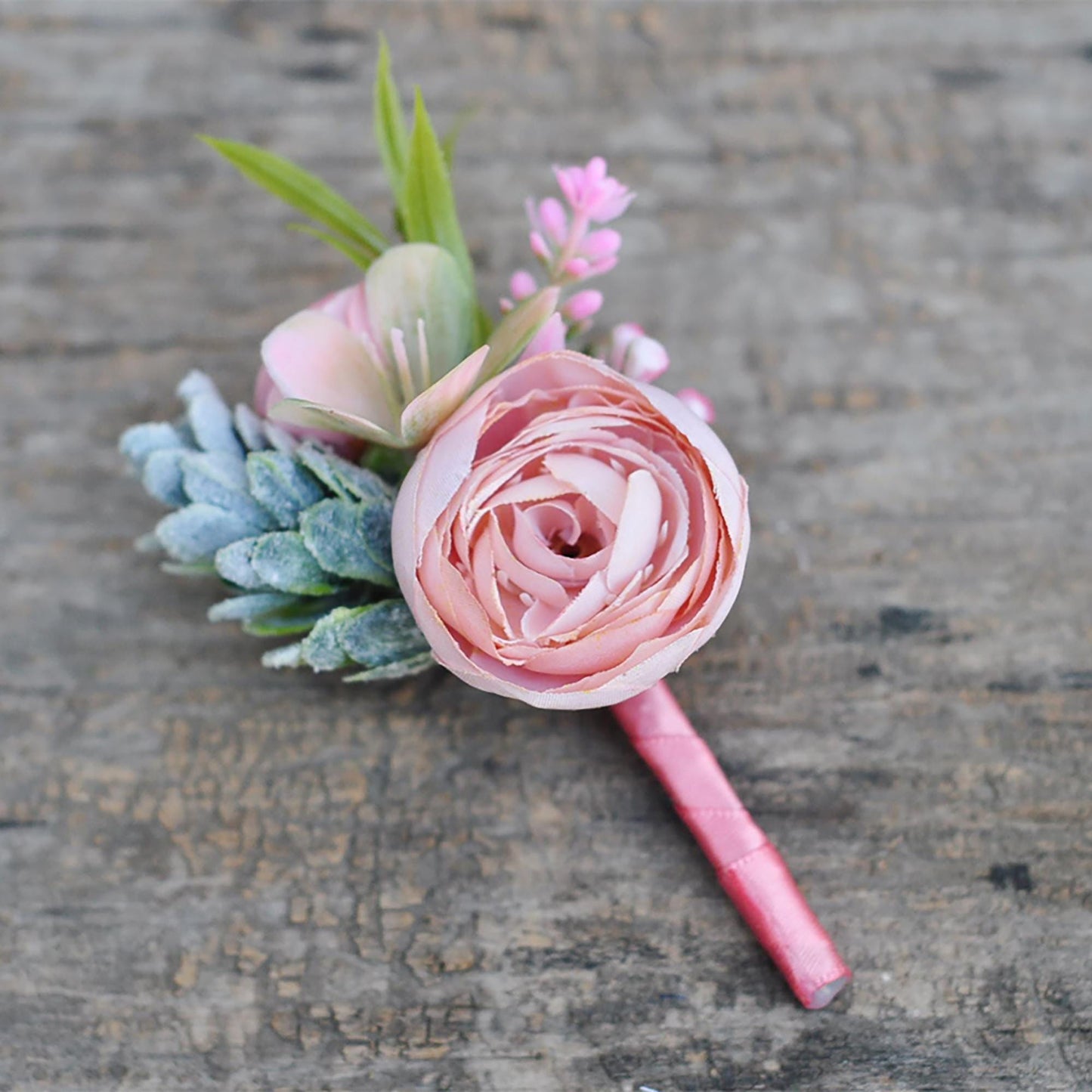 Personalized Dusty Pink Rose Pearl Bracelet Wrist Corsage Gift for Her Bridesmaid, Mom, Rustic Wedding Bridal Accessories, Prom Boutonniere
