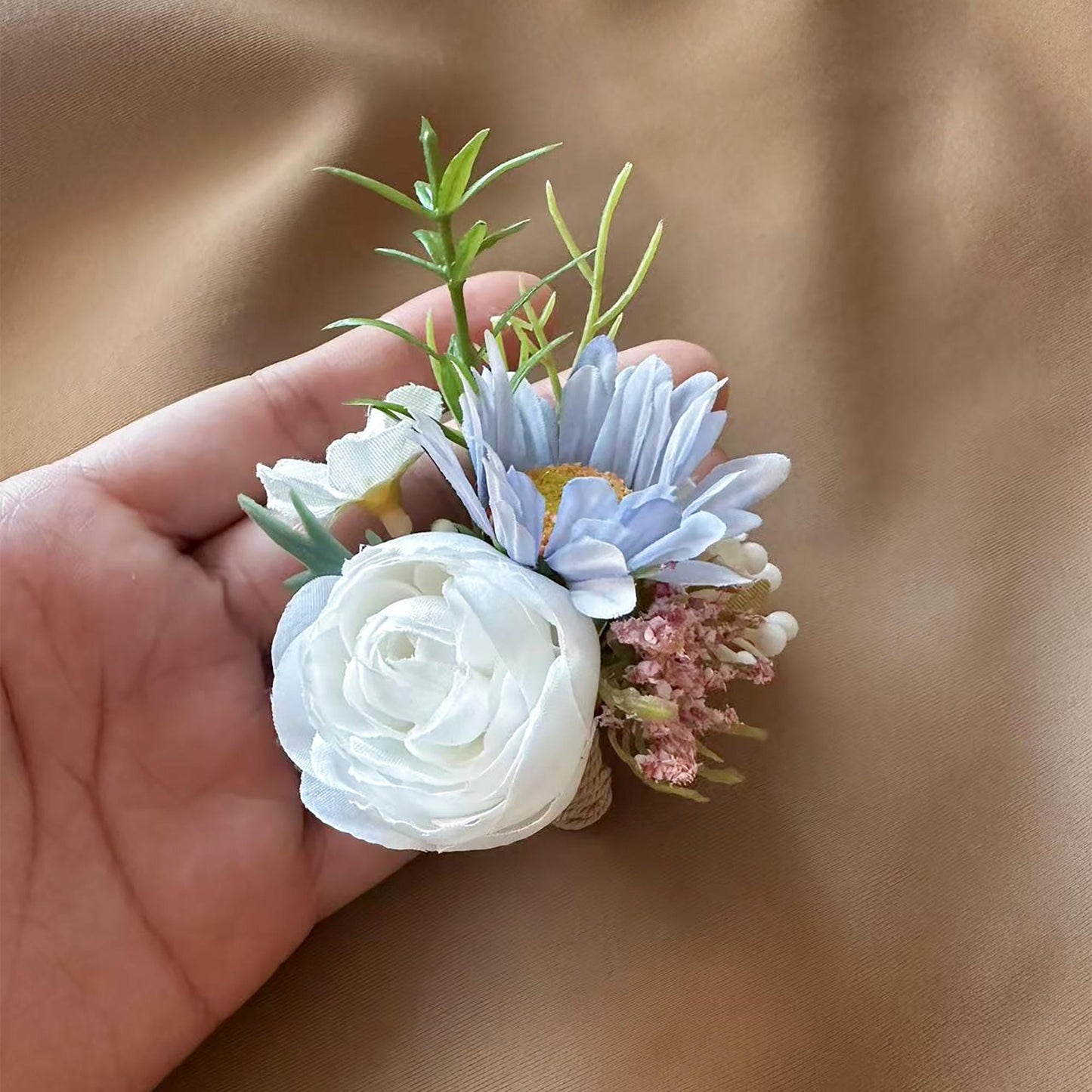 Rustic Peony Boutonniere, Daisy Boutonniere, Silk Ranunculus Boutonniere, Best Man Groom Boutonniere Gift, Beach Wedding Gift For Him