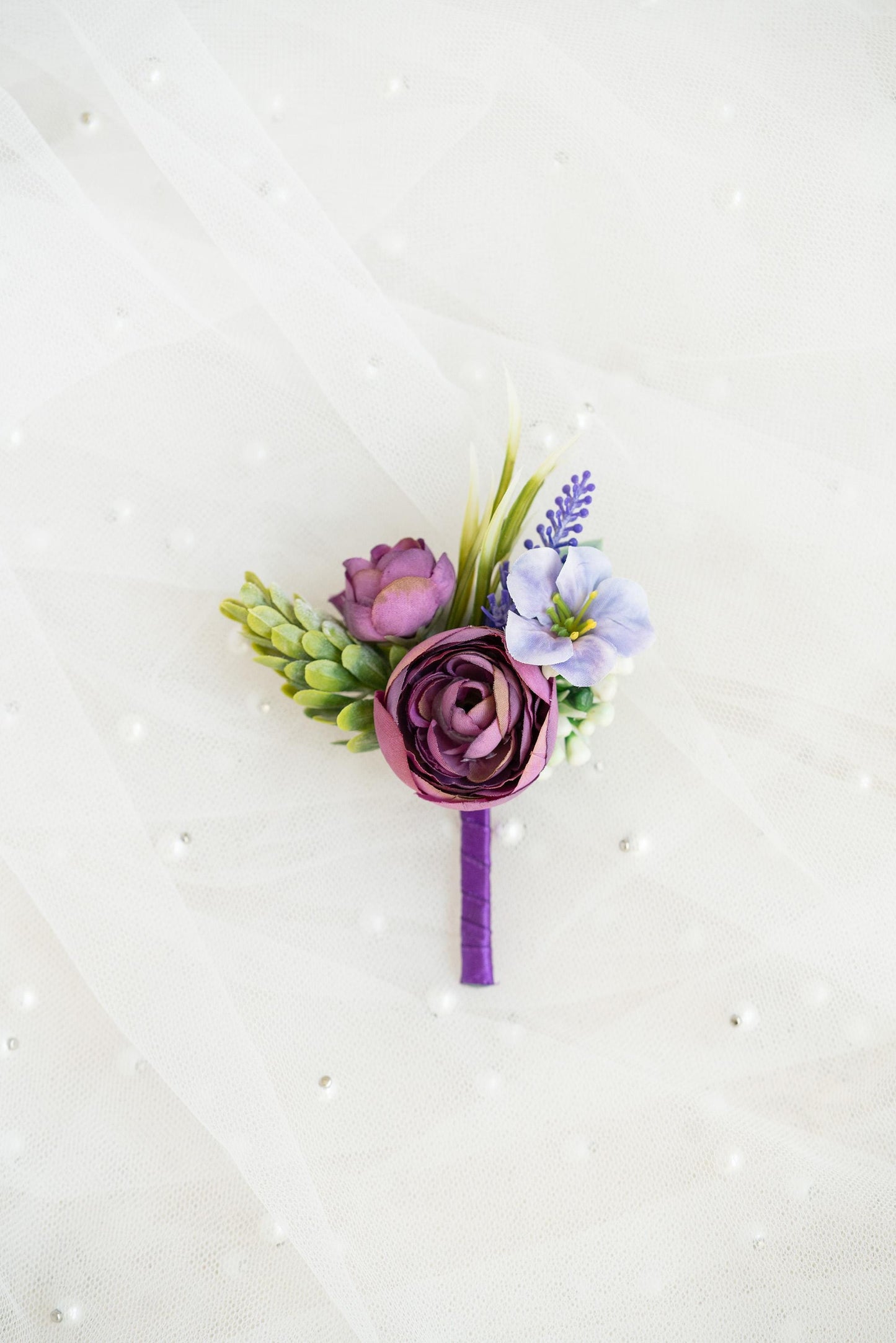 Rustic Purple Rose Pearl Bracelet Wrist Corsage For Mom, Bridesmaid Gift, Prom, Wedding Bridal Accessories, Best Man Groom Boutonniere Gift