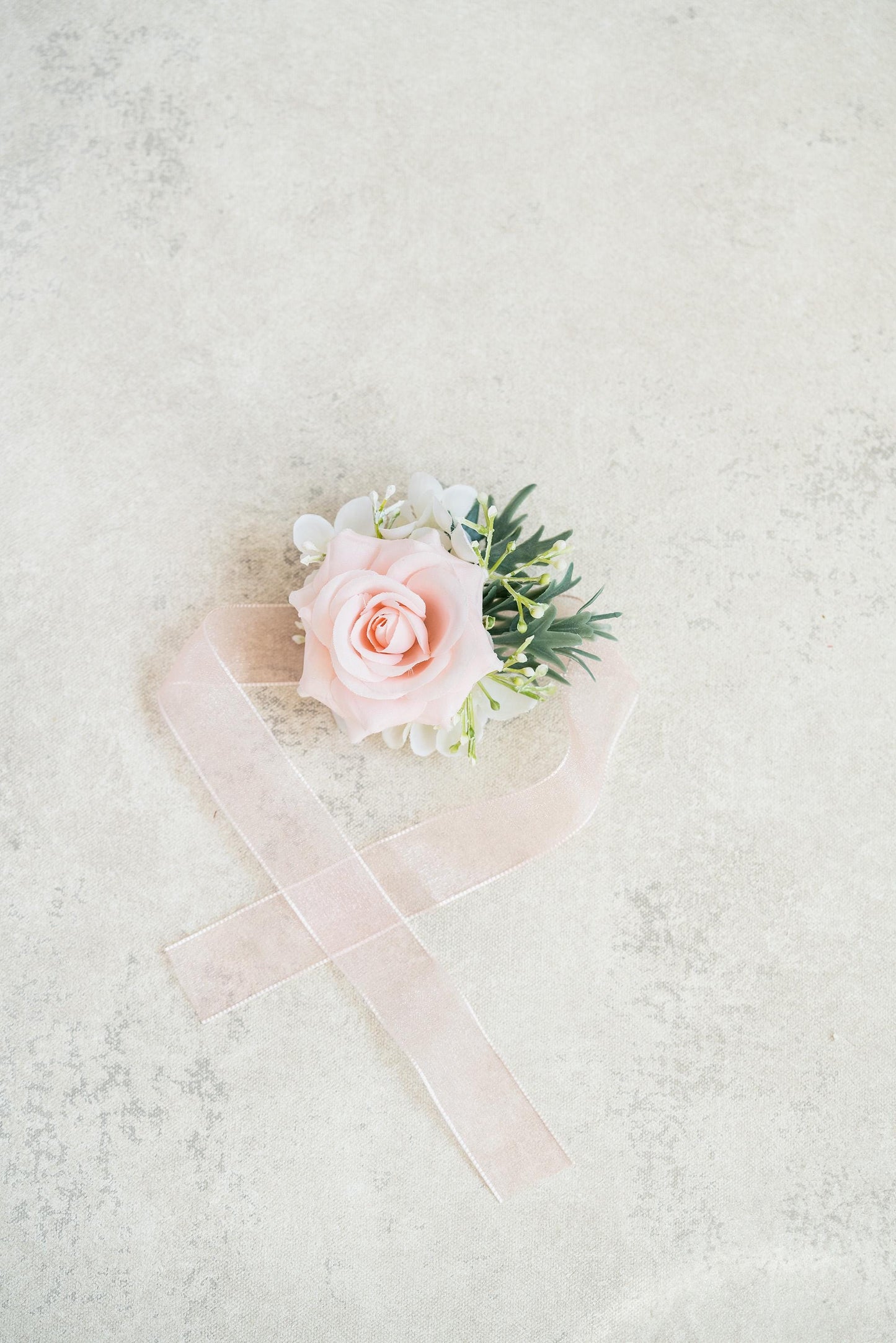 Light Pink Rose Ribbon Corsage For Rustic Wedding, Ribbon Bracelet, Flower Girl Corsage, Prom Pin, Boutonniere, Gift For Her, Event Corsage