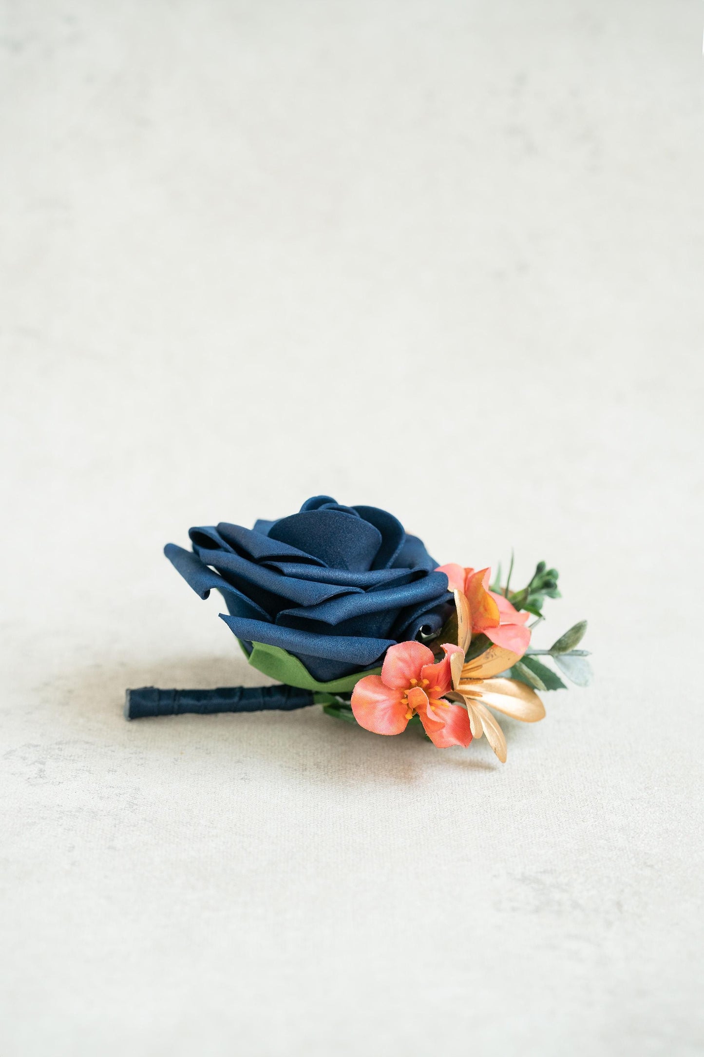Navy Blue Foam Rose Pearl Bracelet Wrist Corsage Gift for Her Prom, Wedding, Bridesmaid Gift, Bridal Accessories, Coral Best Man Boutonniere
