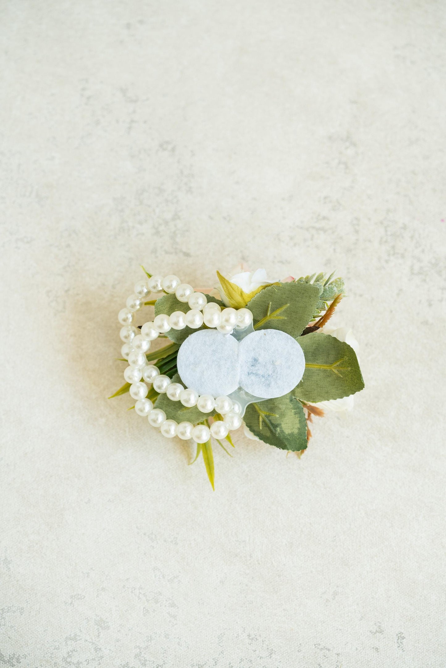 Real Touch Champagne Pink Rose Pearl Bracelet Wrist Corsage Gift For Her Mom, Prom, Bridesmaid Bridal Accessories, Boutonniere Wedding Gift