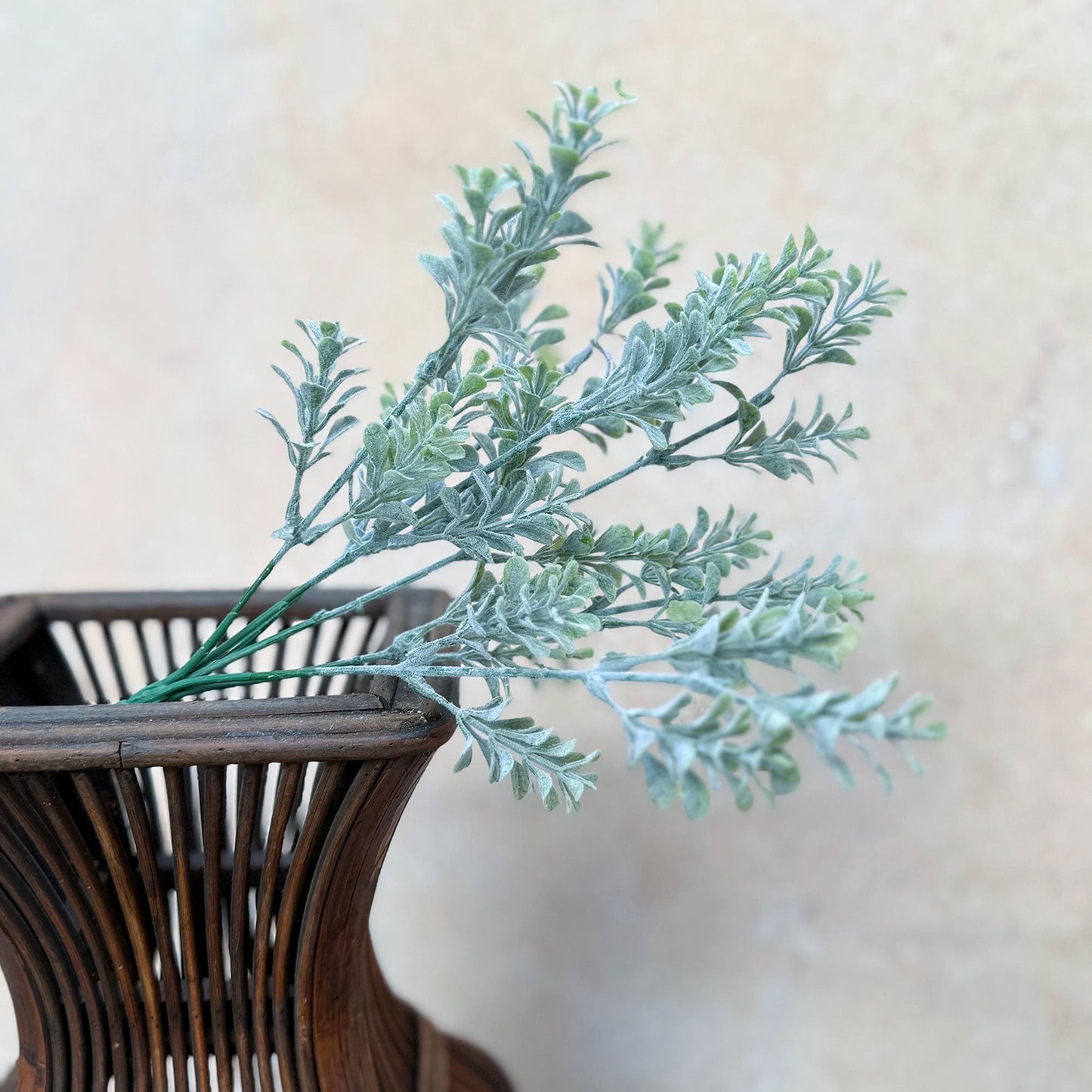 Flocked Eucalyptus Branch - Short Real Touch Boxwood Branch, Dusty Plastic Milan Foliage, Gift for Her, Home Decor, Wedding DIY Design