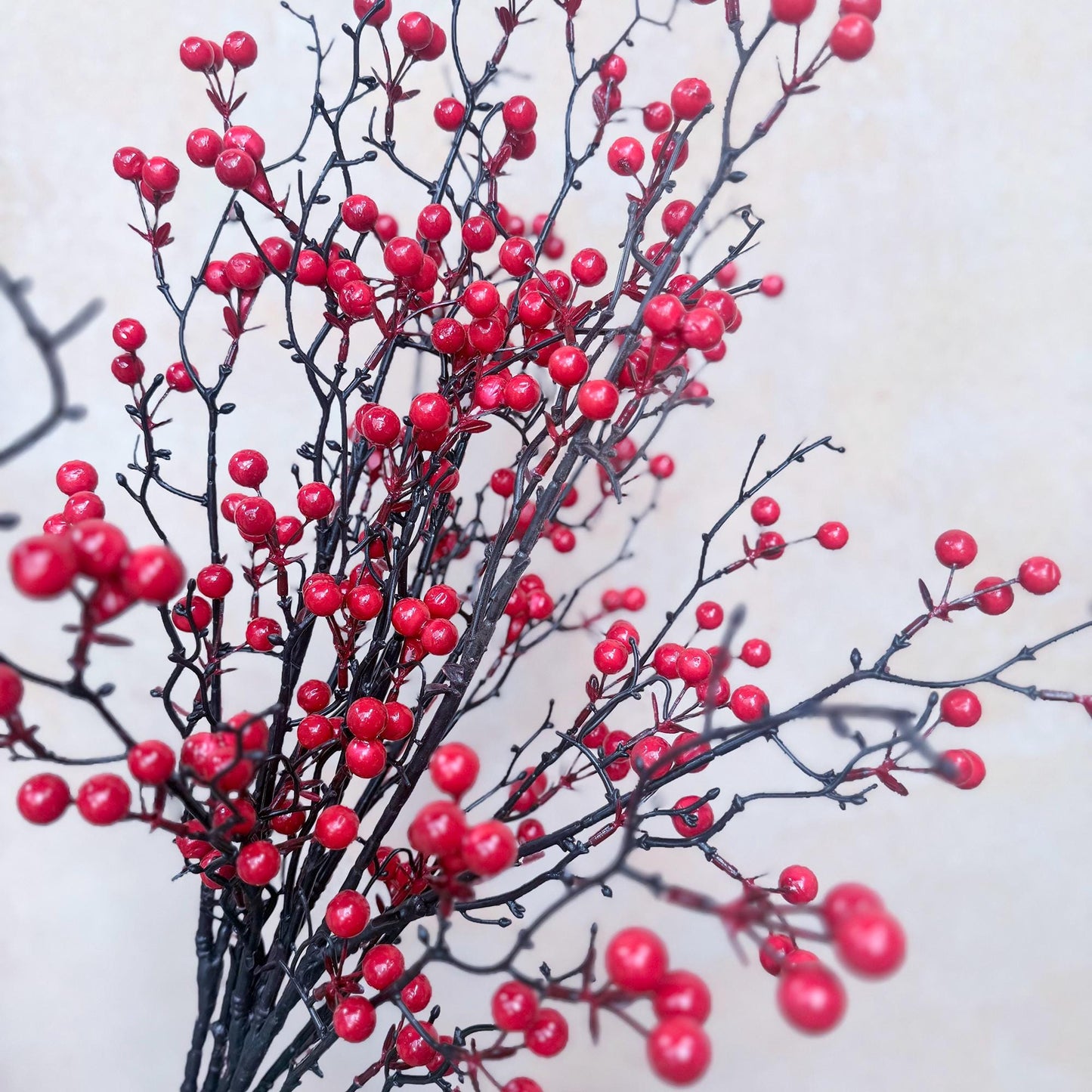 Faux Winterberry Branch 3-Stem Bundle: Christmas Garland & Table Arrangement