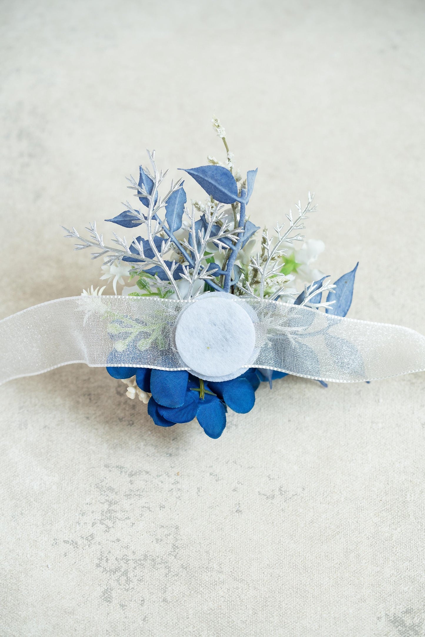 White Rose Pearl Corsage - Blue Eucalyptus Mom Bracelet, Bridesmaid Gift, Prom Boutonniere, Elegant Winter Wedding Bridal Accessories