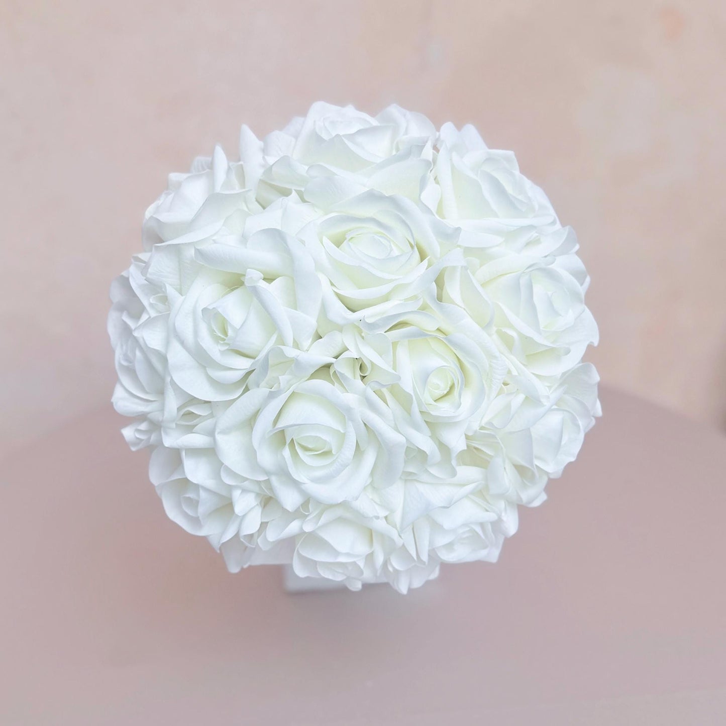 Simple Round Ivory White Rose Bridesmaid bouquet, Rose Prom bouquet gift for her bride shower, bridal accessories