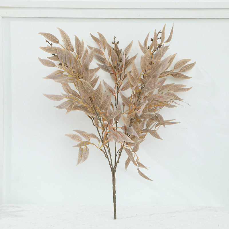 Artificial willow/Artificial silk willow leaves/Artificial silk willow bunch/INS fake foliage /wild willow leaf for home decoration ,wedding designing