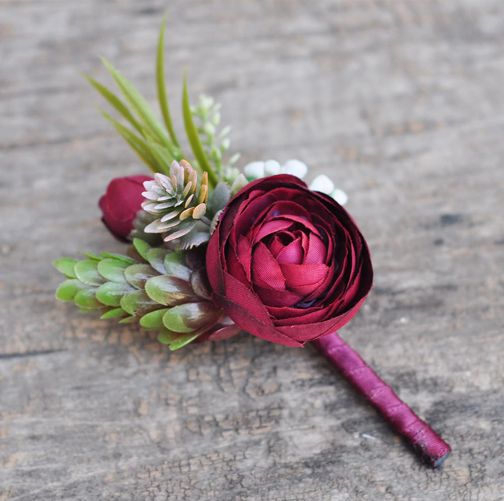 Wine red rose corsage/wedding corsage/rose corsage/botanical pearl cordage/rustic corsage/best for wedding ,bride shower, anniversary