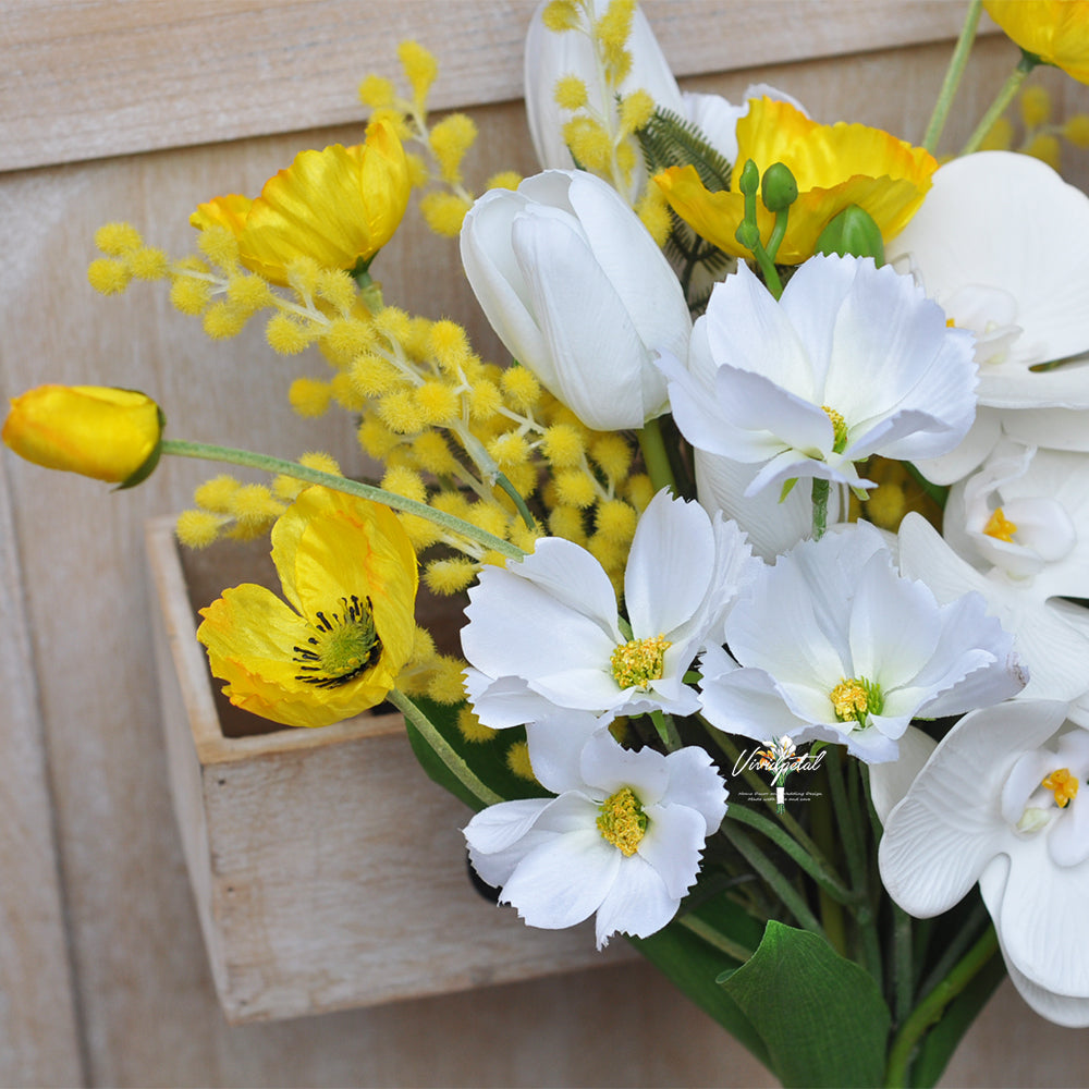 Real touch ivory white tulip bouquet/poppy corn bouquet/bridal bouquet/bridesmaids bouquet/butterfly bouquet/wedding bouquet