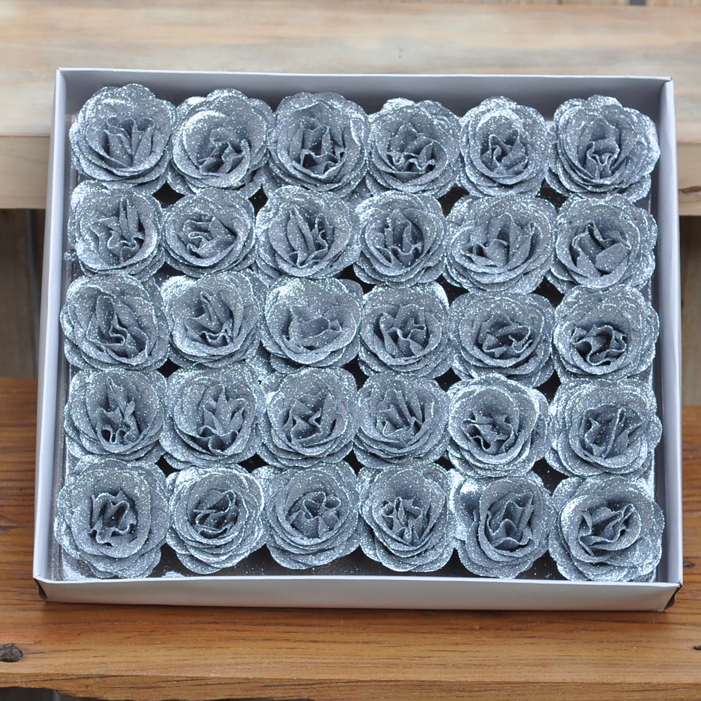 Artificial rose bouquet kit/Glitter rose bouquet kit/30pcs rose heads one box kit/Girl friend rose bouquet kit/Women bouquet kit gift/Christmas gift idea/Anniversary rose bouquet kit/DIY rose bouquet Kit