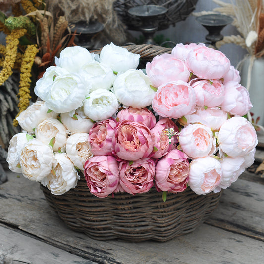 Silk peonies,white peonies, baby pink bridesmaids peony bouquets,white wedding flowers, silk flowers, not real touch