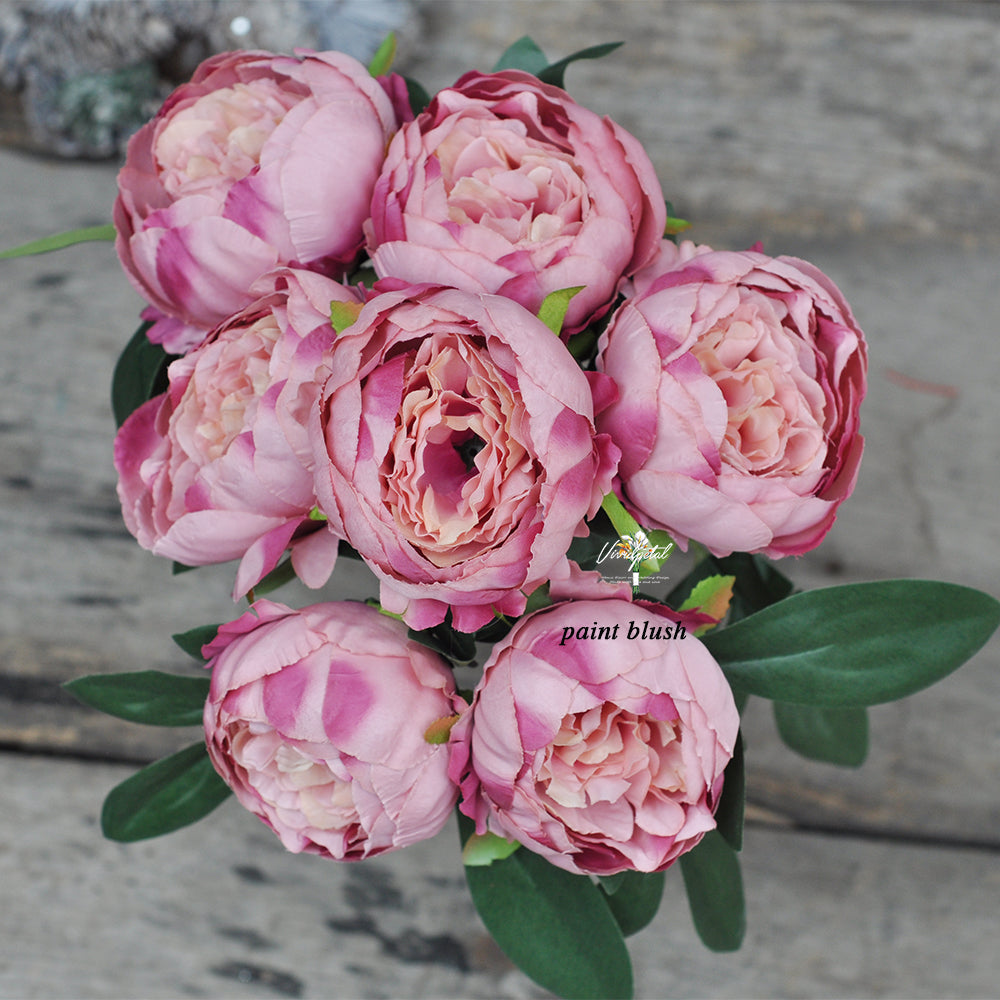 Silk peonies,white peonies, baby pink bridesmaids peony bouquets,white wedding flowers, silk flowers, not real touch