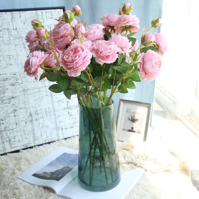 European style 3heads peony/silk peony/real looking peony  best for home decoration wedding decoration wedding wall  MW51010