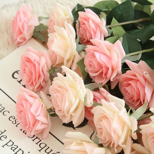 Ins real touch rose/PU rose/ real feeling rose/real looking rose/best for  home decoration wedding holding flower wall  MW60000