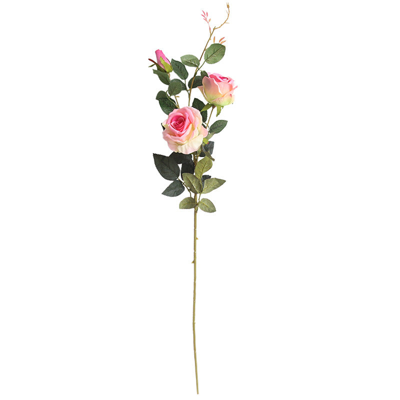 Three-headed velvet rose/silk rose/artificial rose/velvet rose & oud/best for home decoration wedding decorstion MW03333