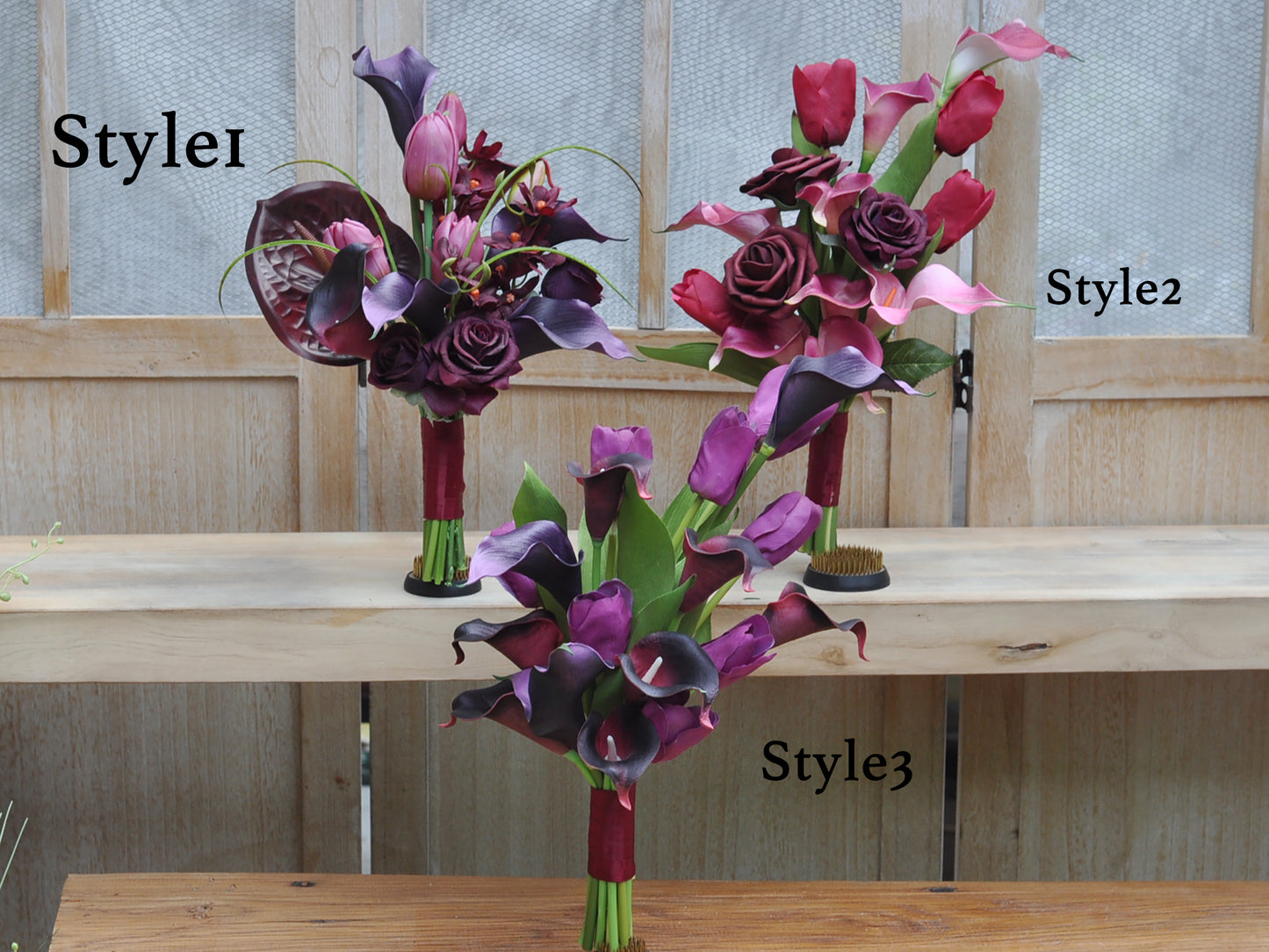 Real touch black purple tulip calla lily bouquet, best for home/office/bath/table/centerpiece ,gift for her