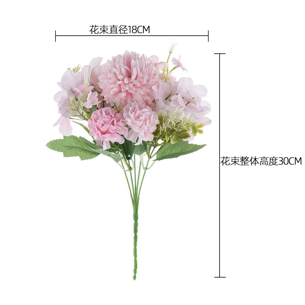 Silk Dandelion hydrangea bouquet/small hydrangea bundle artificial flower wholesale, best for home decoration wedding bouquet work MW66668