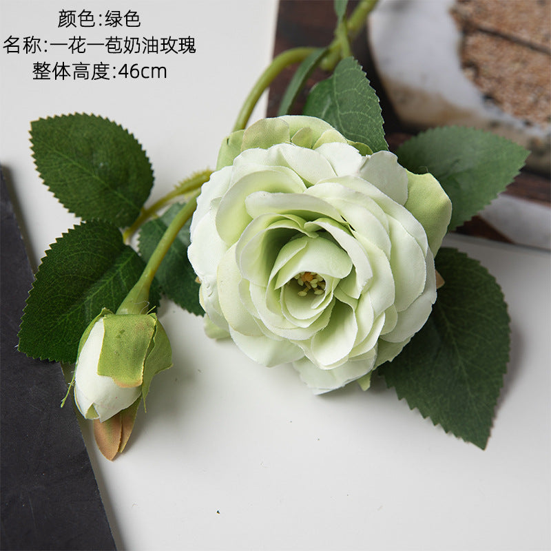 Silk Cream rose/artificial rose/ artificial flowers good for wholesale best for wedding decoration home decoration MW51011