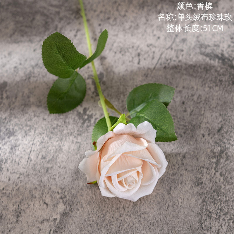 Velvet Rose/single silk rose/artificial rose/ best for Home Decoration Festival Wedding Wall Plant arrangement MW03339