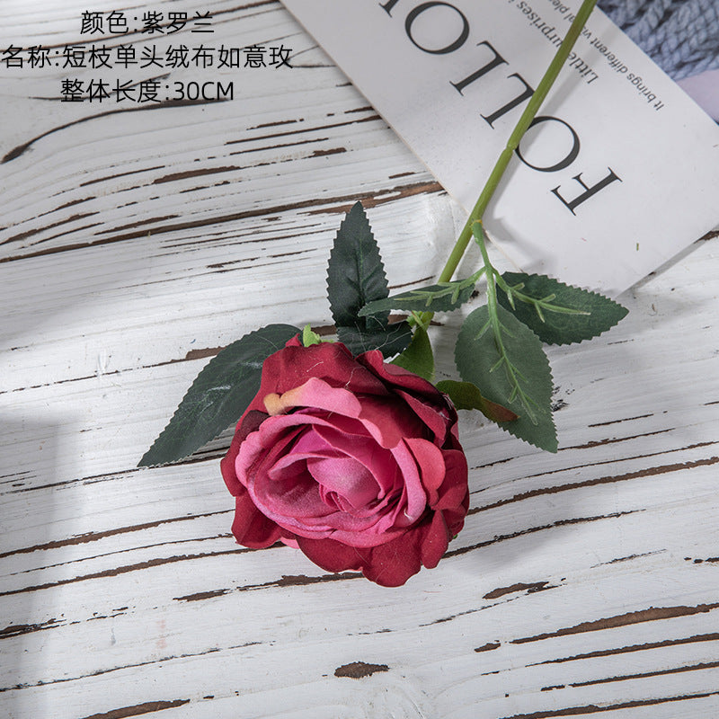 Velvet Rose/silk Night Rose /artificial rose/ Fake roser for Wholesale Home Decoration Wedding MW03336