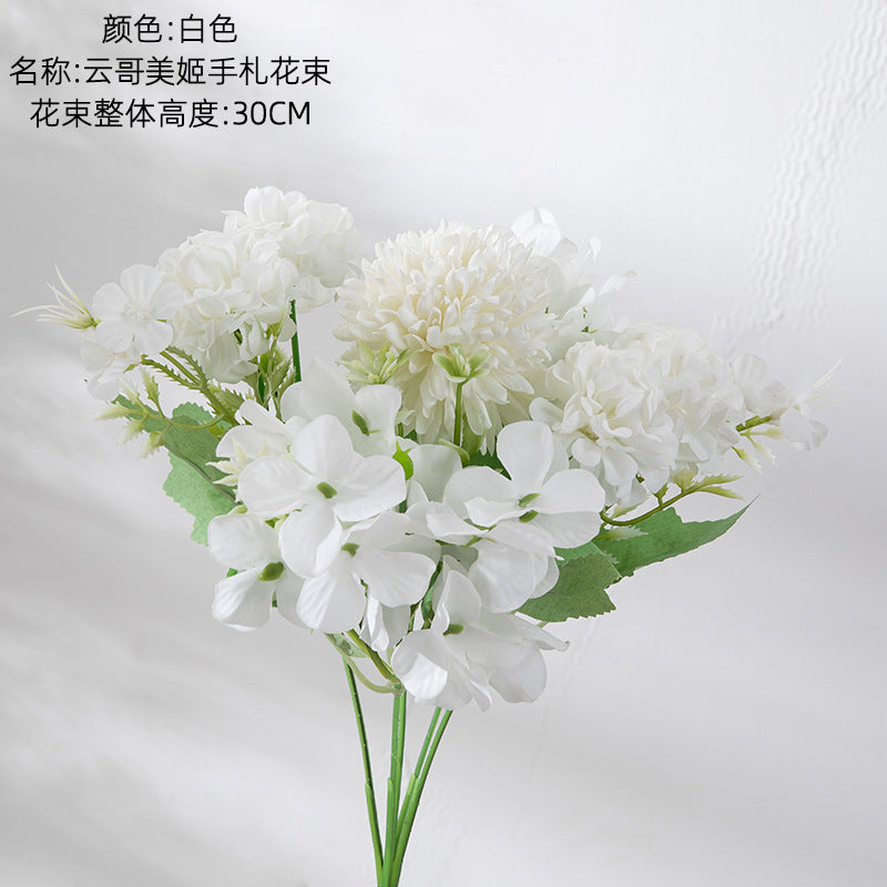 Silk Dandelion hydrangea bouquet/small hydrangea bundle artificial flower wholesale, best for home decoration wedding bouquet work MW66668