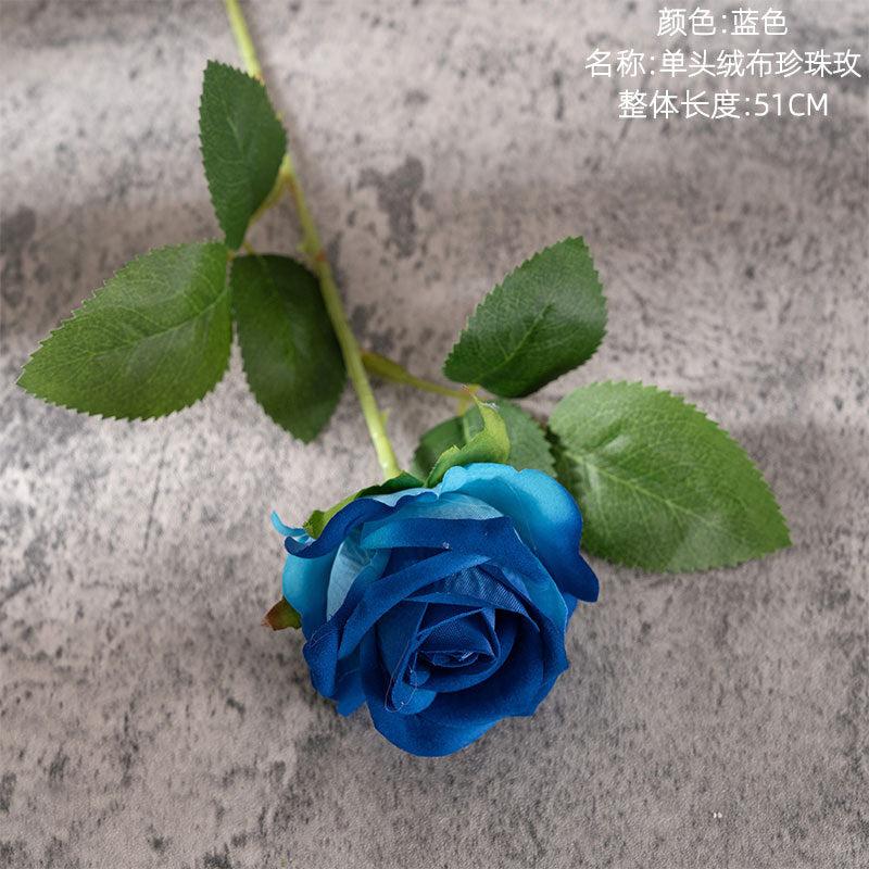 Velvet Rose/single silk rose/artificial rose/ best for Home Decoration Festival Wedding Wall Plant arrangement MW03339