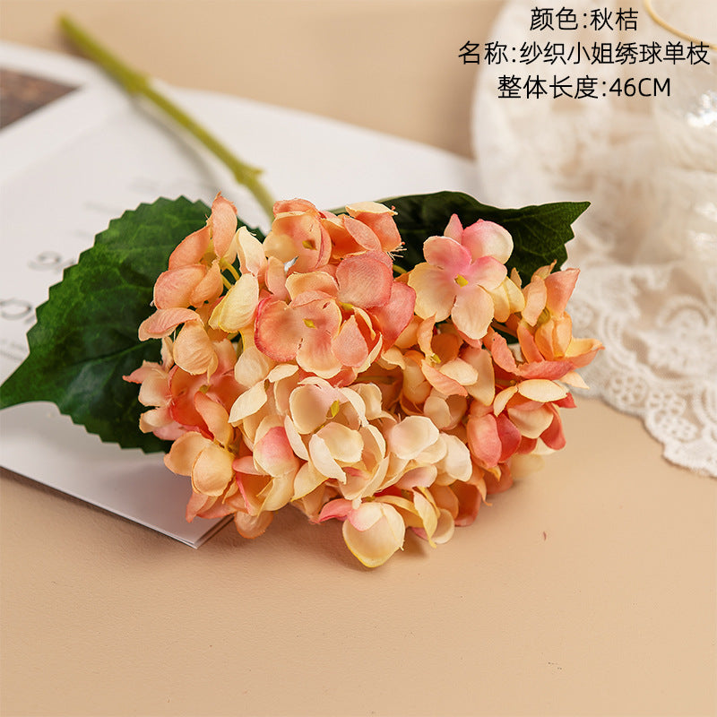 Silk hydrangea/14 colors hydrangea/INS style hydrangea/best for  Home Decoration Wedding Handheld Flower Road MW52666