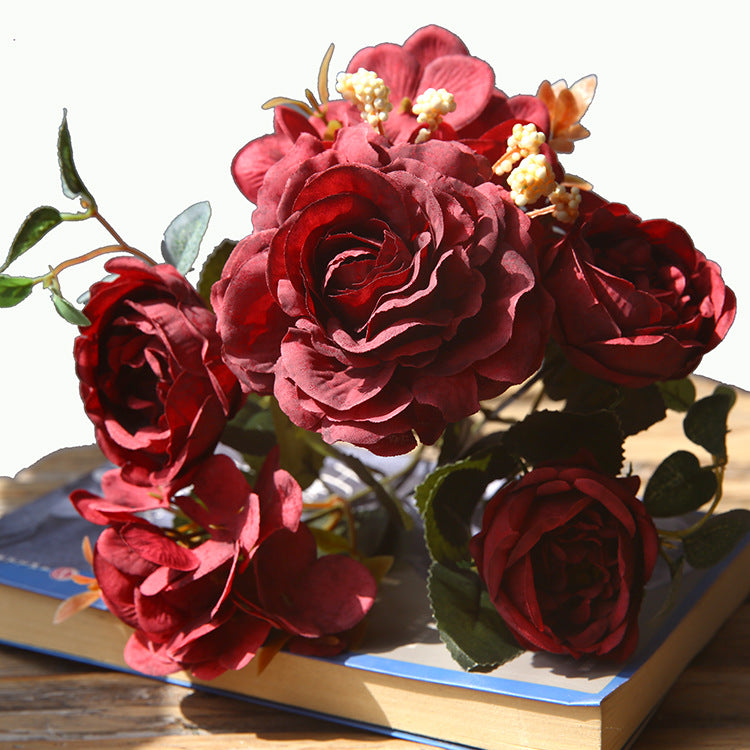 Silk rose bundle/ silk rose/rose bouquet for natural wind decorative dining table coffee table floral decoration.