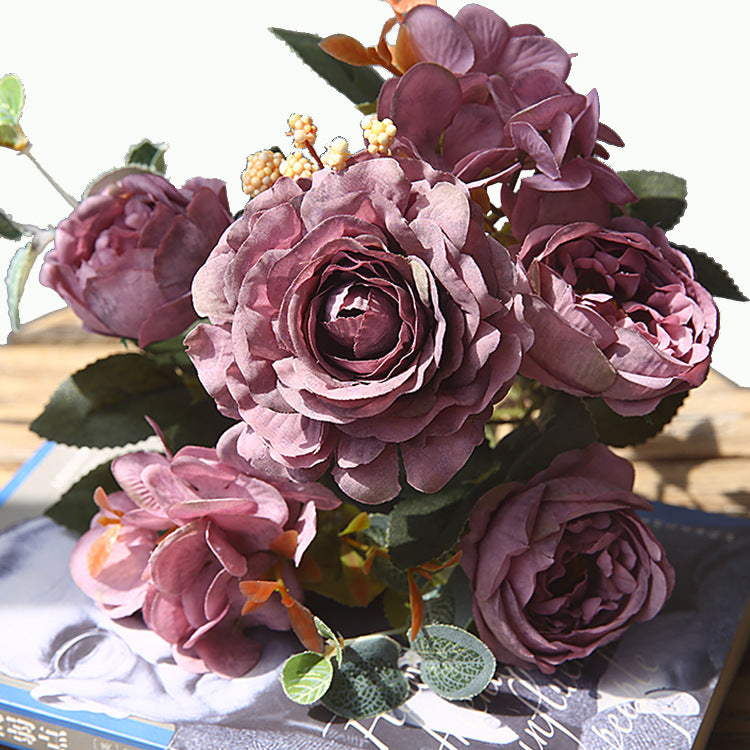 Silk rose bundle/ silk rose/rose bouquet for natural wind decorative dining table coffee table floral decoration.