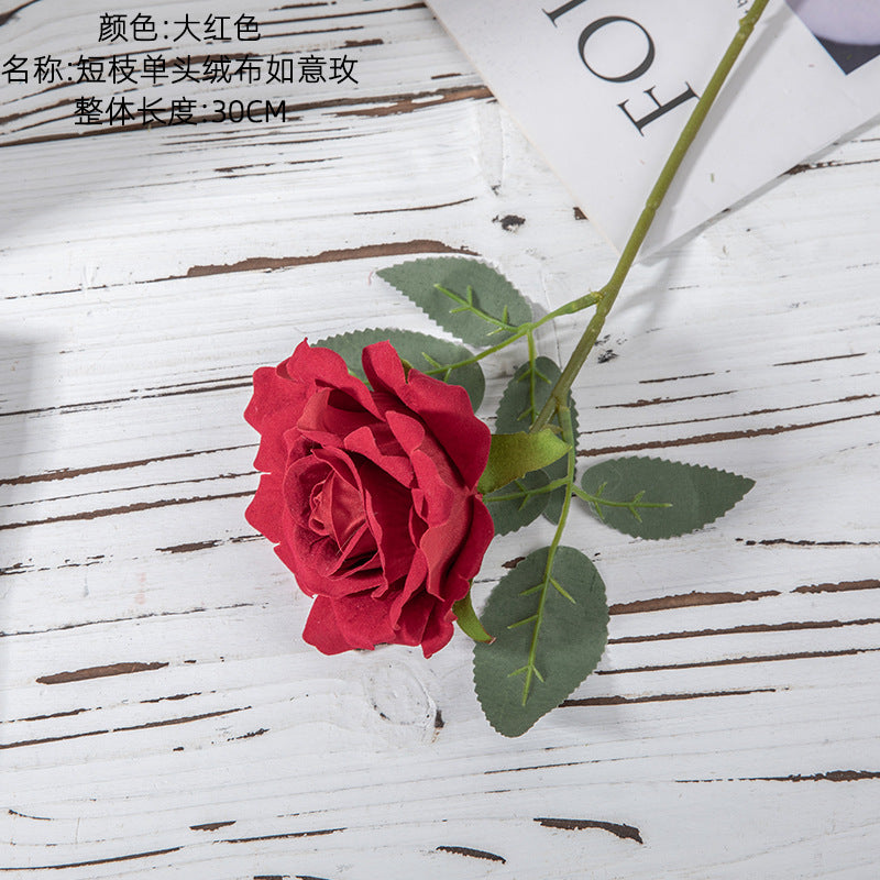 Velvet Rose/silk Night Rose /artificial rose/ Fake roser for Wholesale Home Decoration Wedding MW03336