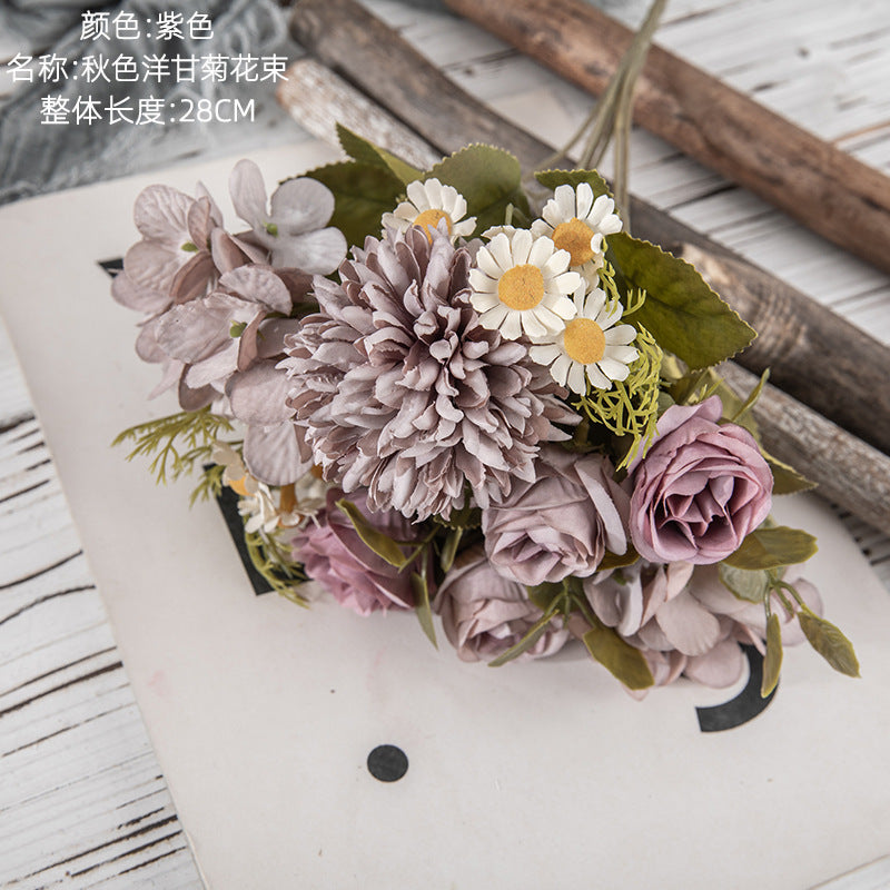 Silk chamomile rose bouquets/INS style Chamomile rose /artificial flowers for home decoration cross-border wedding bouquet work MW66792