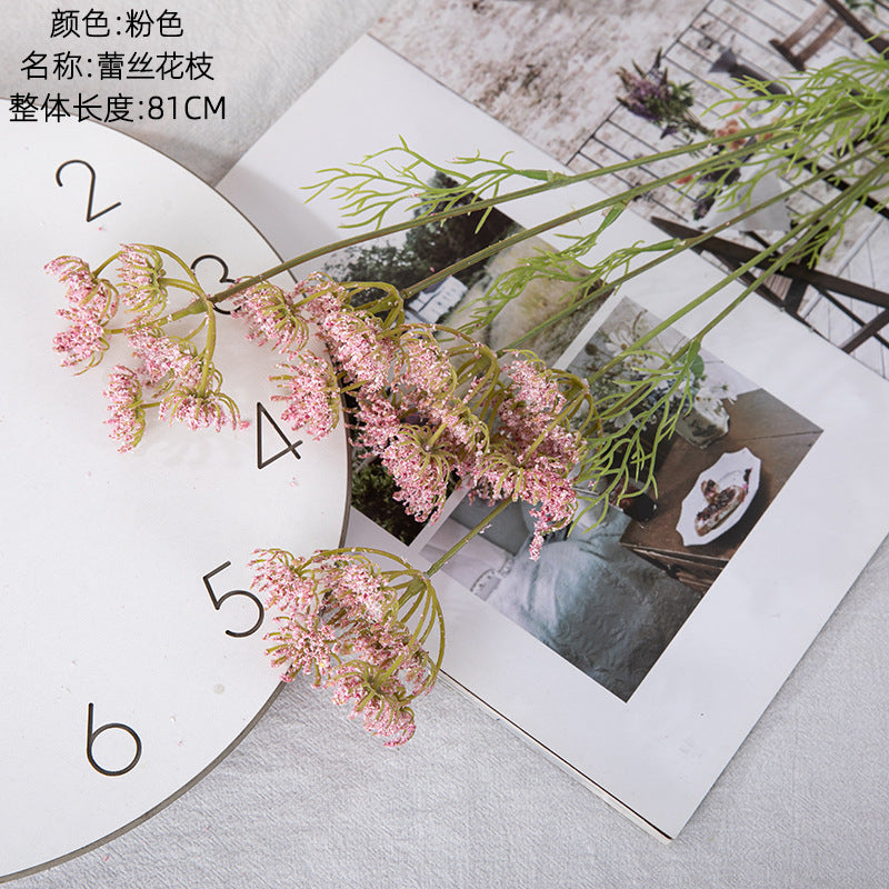 Plastic lace flowers/queen anne's lace flower/ wholesales flower for  household decoration wedding hand holding flower street guide  flower wallMW58726