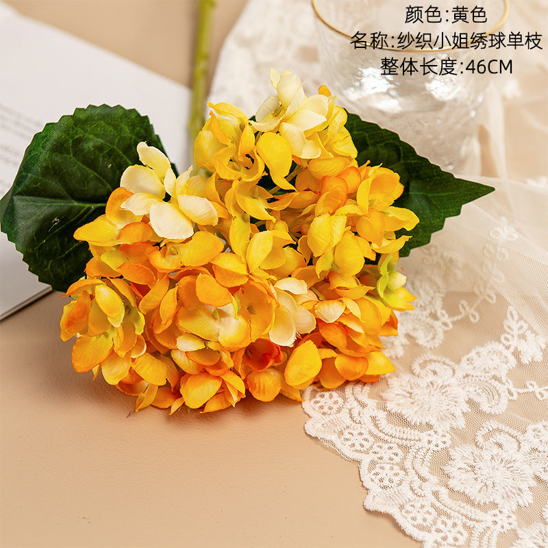 Silk hydrangea/14 colors hydrangea/INS style hydrangea/best for  Home Decoration Wedding Handheld Flower Road MW52666