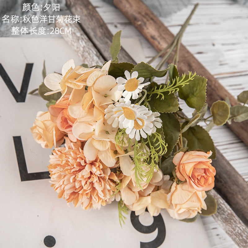 Silk chamomile rose bouquets/INS style Chamomile rose /artificial flowers for home decoration cross-border wedding bouquet work MW66792