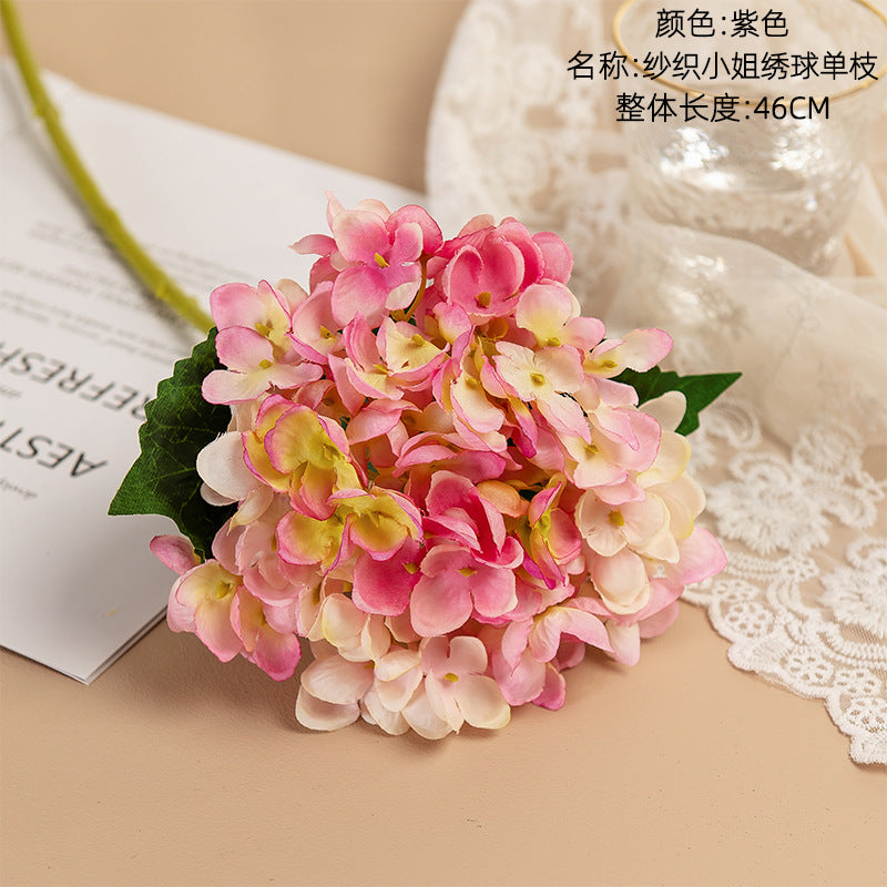 Silk hydrangea/14 colors hydrangea/INS style hydrangea/best for  Home Decoration Wedding Handheld Flower Road MW52666