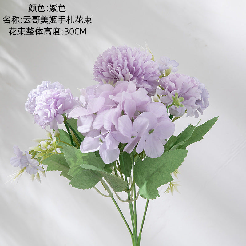 Silk Dandelion hydrangea bouquet/small hydrangea bundle artificial flower wholesale, best for home decoration wedding bouquet work MW66668