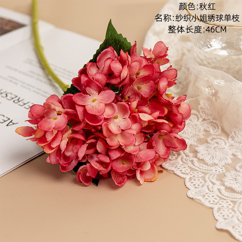 Silk hydrangea/14 colors hydrangea/INS style hydrangea/best for  Home Decoration Wedding Handheld Flower Road MW52666