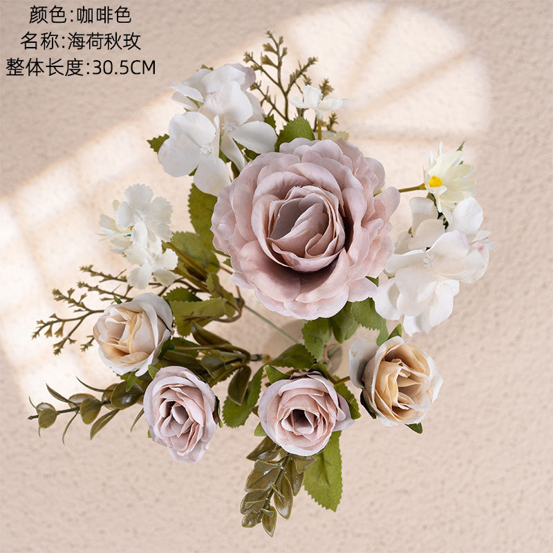 Artificial autumn rose/artificial silk roses/ artificial silk rose petals/artificial silk roses wholesale for wedding decorations home decoration  MW55507