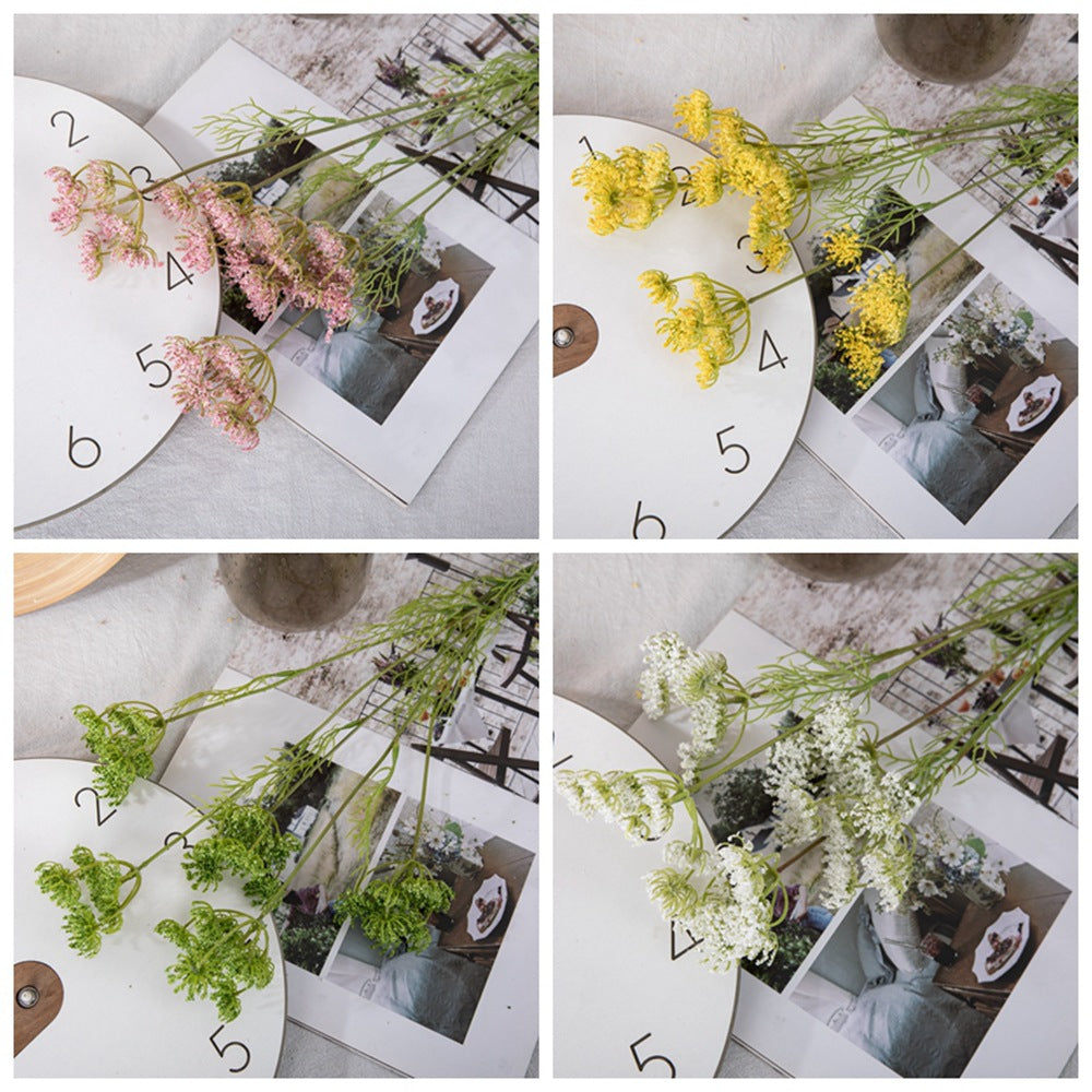 Plastic lace flowers/queen anne's lace flower/ wholesales flower for  household decoration wedding hand holding flower street guide  flower wallMW58726