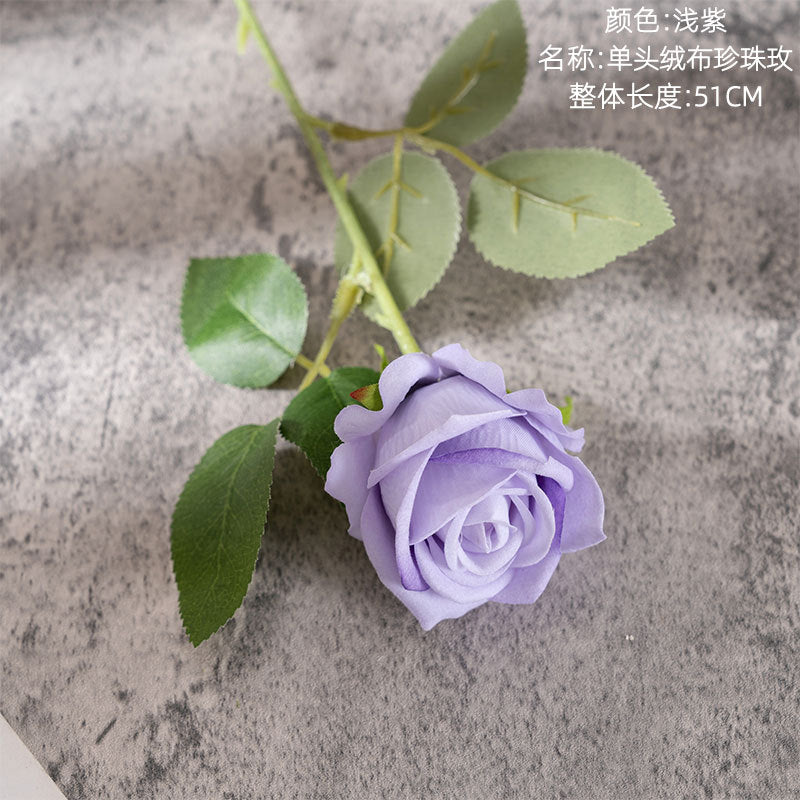 Velvet Rose/single silk rose/artificial rose/ best for Home Decoration Festival Wedding Wall Plant arrangement MW03339