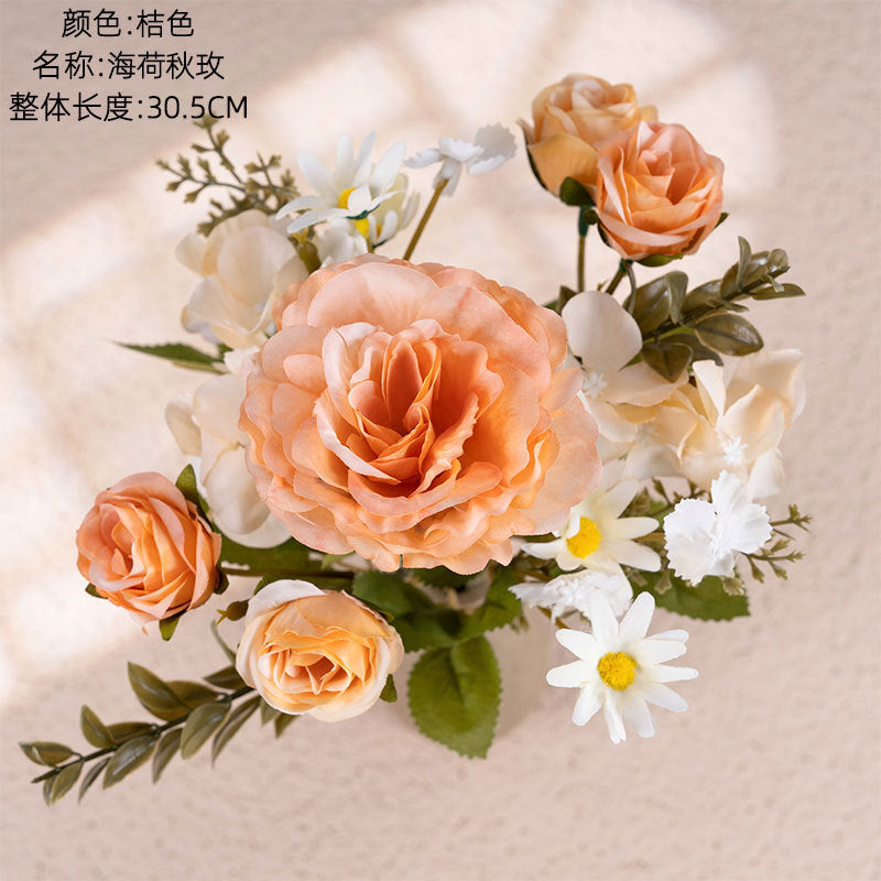 Artificial autumn rose/artificial silk roses/ artificial silk rose petals/artificial silk roses wholesale for wedding decorations home decoration  MW55507