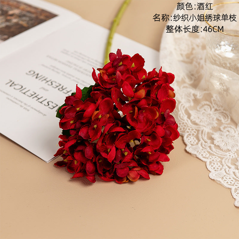 Silk hydrangea/14 colors hydrangea/INS style hydrangea/best for  Home Decoration Wedding Handheld Flower Road MW52666