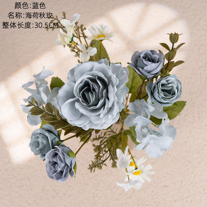 Artificial autumn rose/artificial silk roses/ artificial silk rose petals/artificial silk roses wholesale for wedding decorations home decoration  MW55507