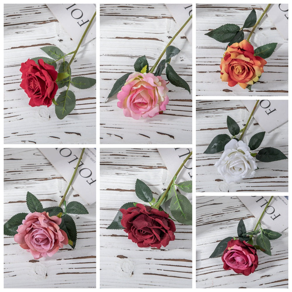 Velvet Rose/silk Night Rose /artificial rose/ Fake roser for Wholesale Home Decoration Wedding MW03336