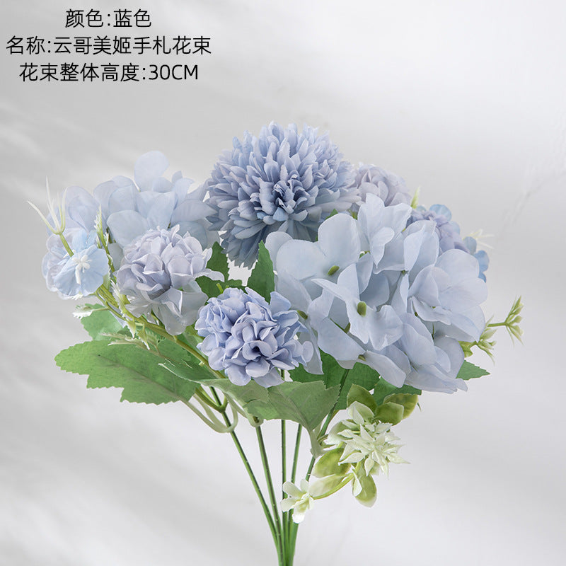 Silk Dandelion hydrangea bouquet/small hydrangea bundle artificial flower wholesale, best for home decoration wedding bouquet work MW66668